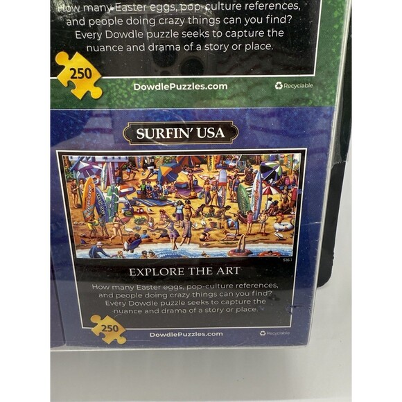 Dowdle Set 4-Pack Beaches of Mini Wooden Puzzles & Tray New And Sealed - Picture 6 of 13